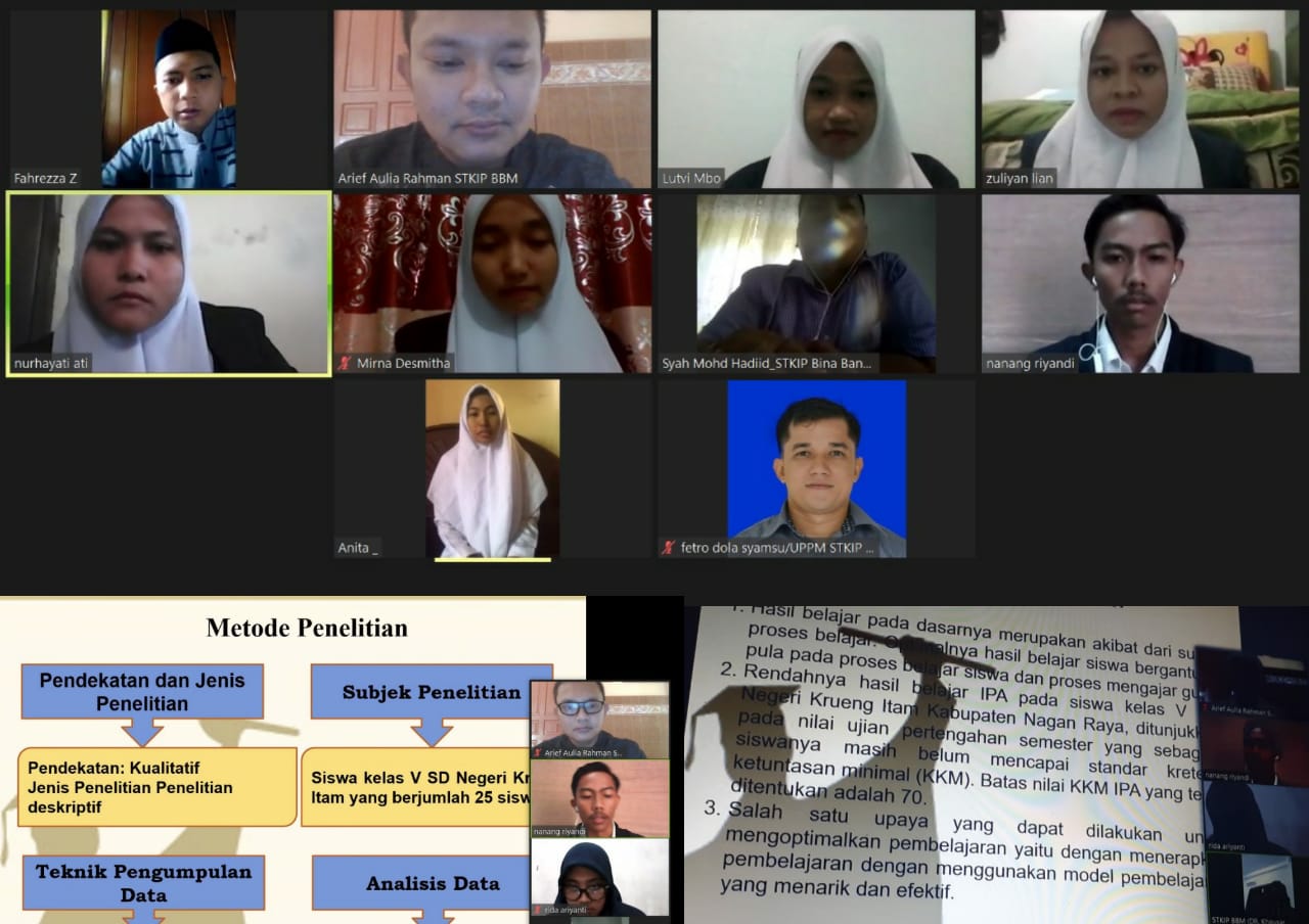 Mahasiswa STKIP Bina Bangsa Meulaboh Lakukan Seminar Proposal Virtual di masa Pandemic Covid-19