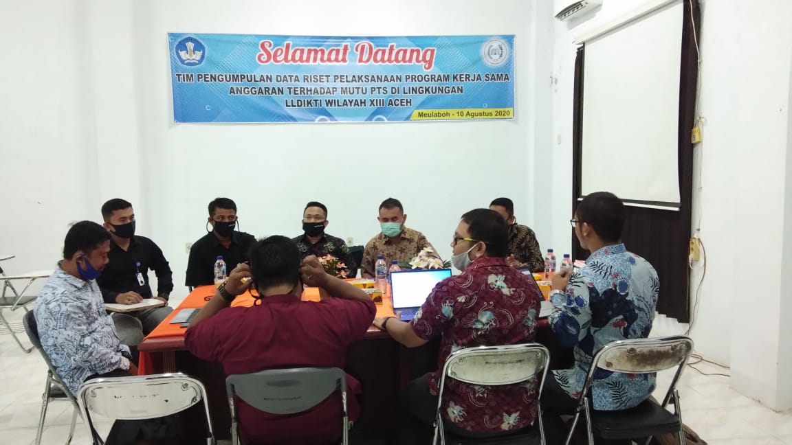 Selamat Datang Tim pengumpulan data riset pelaksanaan Program kerja sama anggaran terhadap mutu PTS di lingkungan LLDIKTI Wilayah XIII Aceh