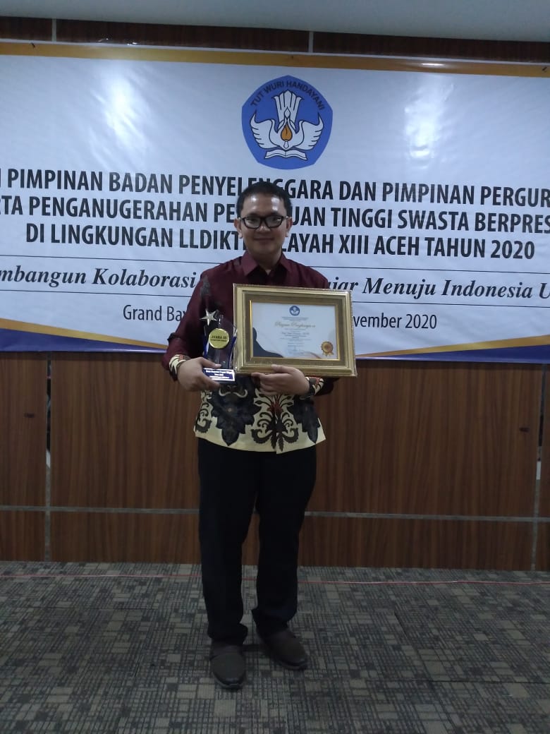 Dosen STKIP BBM Meraih Juara III Dosen Berprestasi Tingkat LLDIKTI Wil XIII Aceh Tahun 2020